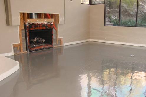 Honed concrete patio finish